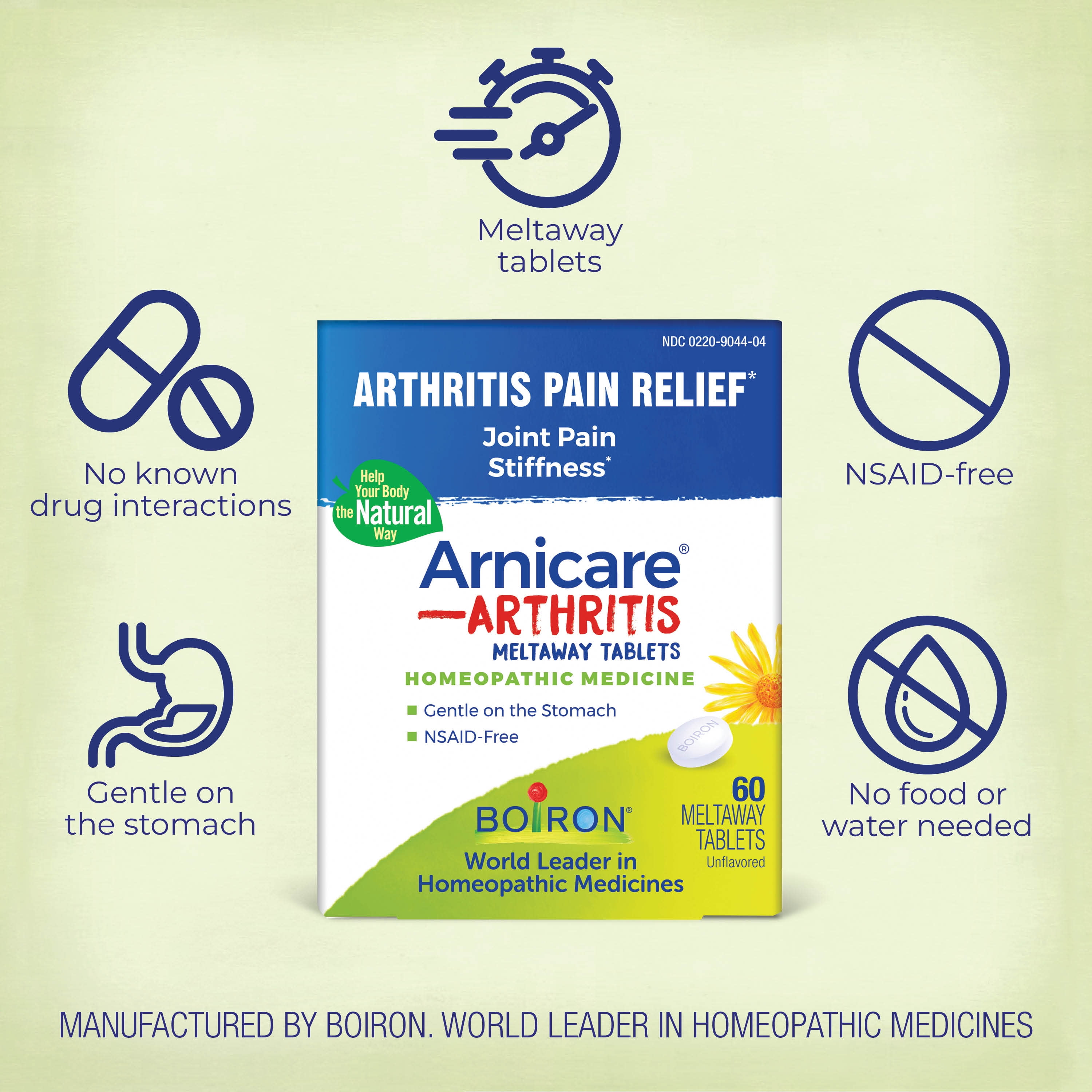 Boiron Arnicare Arthritis, Homeopathic Medicine for Arthritis Pain, 60 Tablets