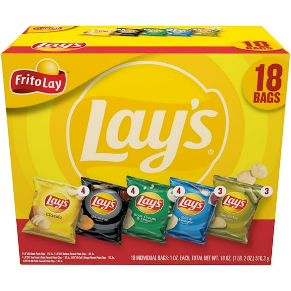 Lay's Snacks Variety Mix 18 Oz, 18 Count
