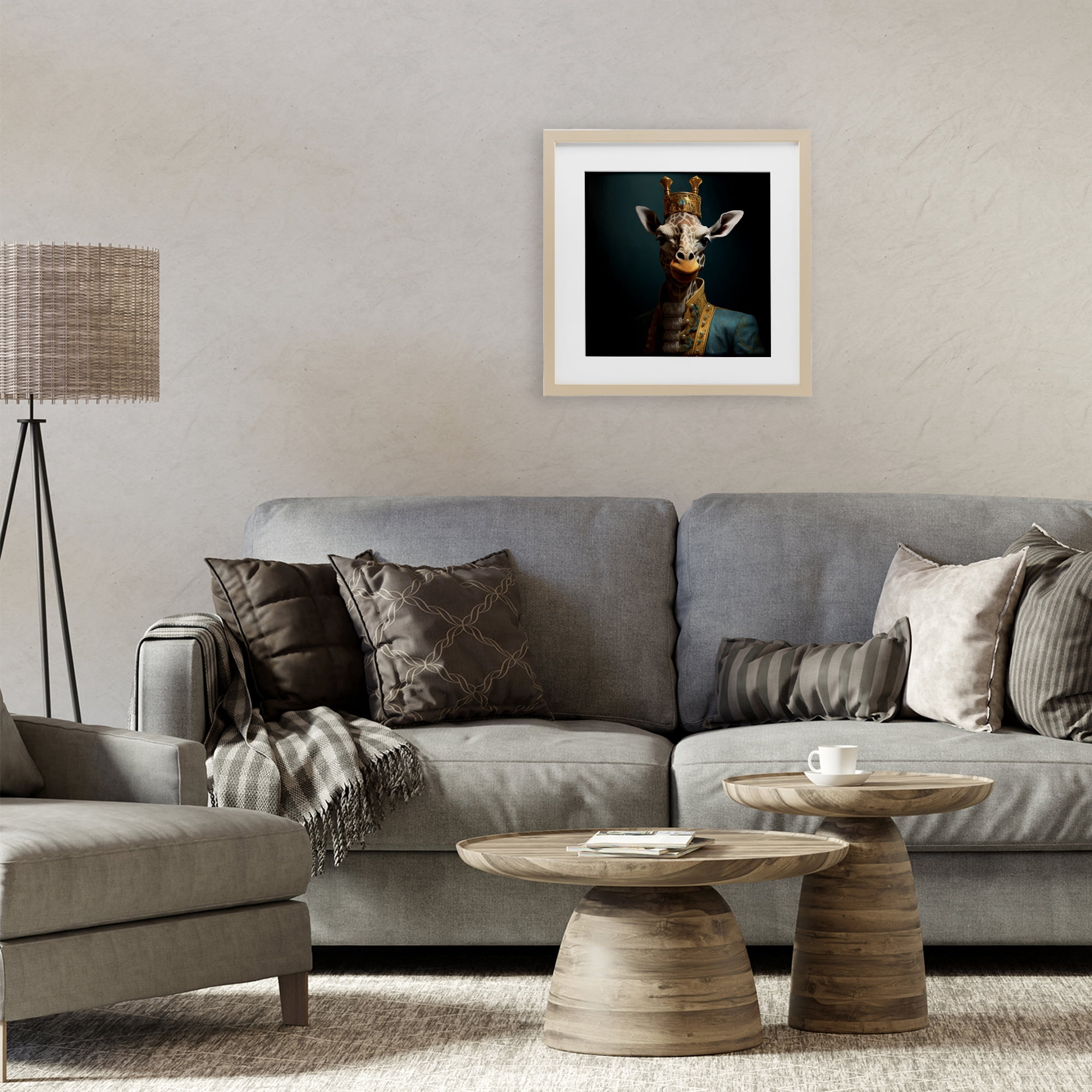 Stupell Industries Giraffe Gaze in Regal Crown Birch Framed Print Under Glass, design by Lazar Studio