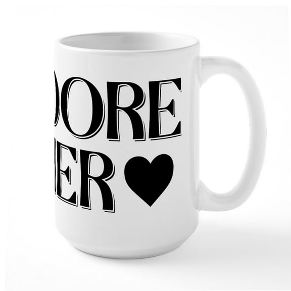 CafePress - I Adore Her - 15 oz Ceramic Large White Novelty Mug
