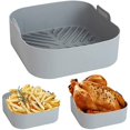 thumbnail image 2 of Cesta de silicona reutilizable para freidora de aire, bandeja para horno, Pizza frita, pollo, molde para hornear, fácil de limpiar, forro para freidora de aire, 2 of 4
