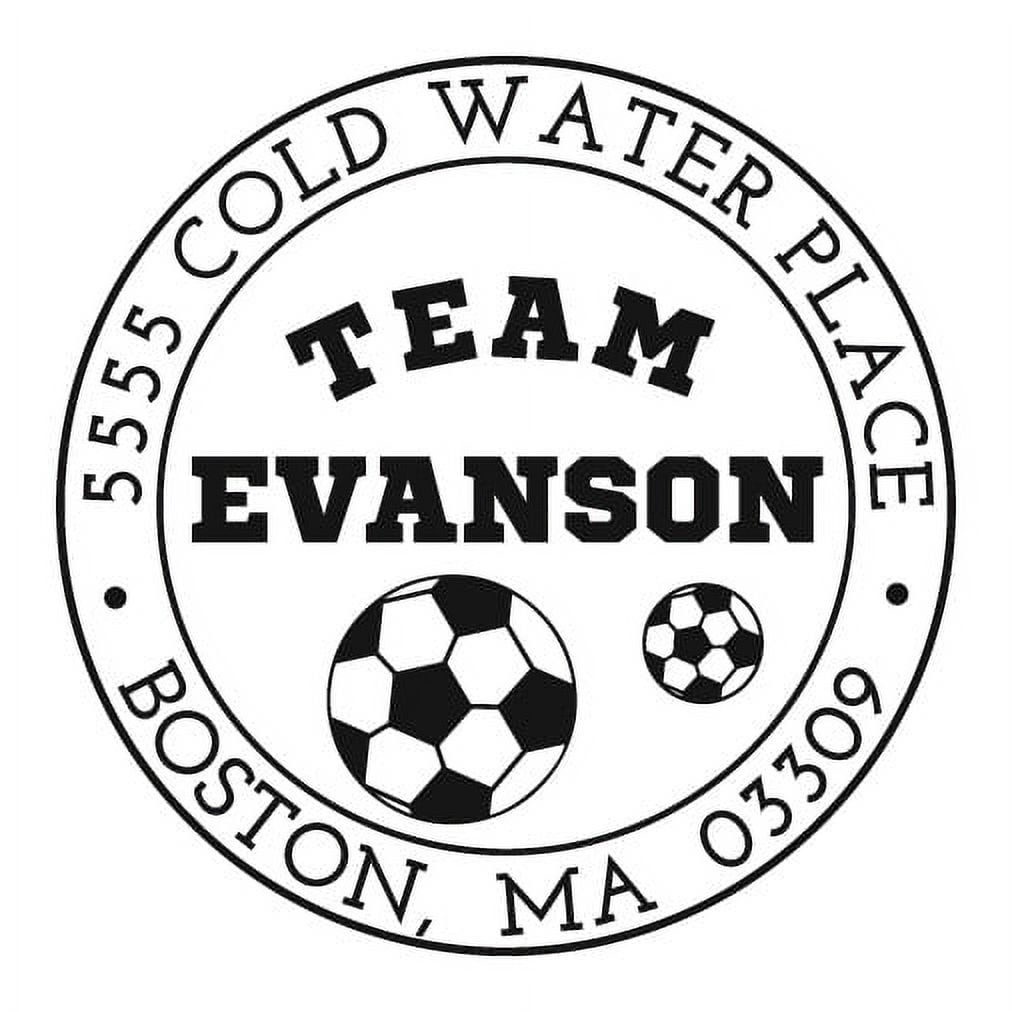 Personalized Round Self-Inking Rubber Stamp - Team Evanson