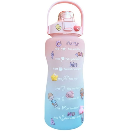 

Water Bottle Large 67.63oz: Drinking Bottle Drink Bottle with Lid Straw Stickers