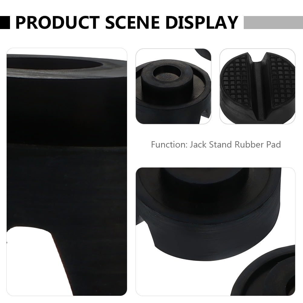 Uonlytech 4Pcs Floor Jack Pads Black Rubber Slotted Pads for Auto Frame Rails