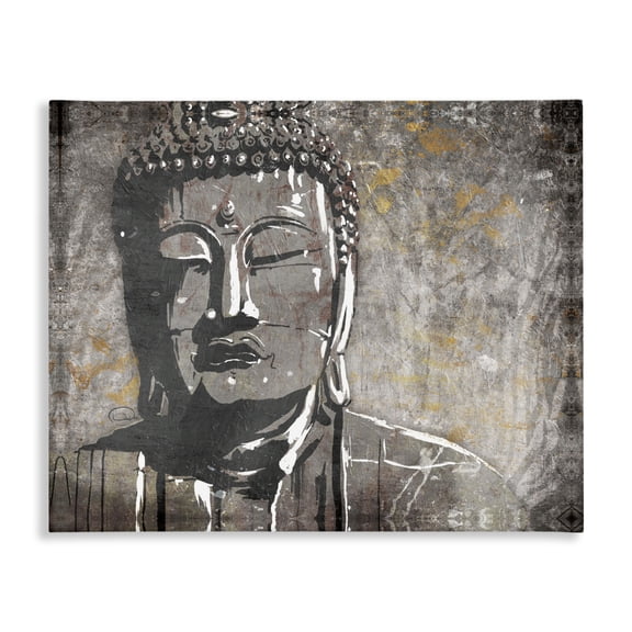 Stupell Industries Southwestern Distressed Surface Tan and Grey Buddha Mural Canvas Art, 20 x 16, by OnRei