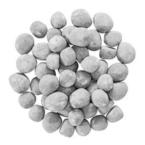 KFFKFF Ceramic Fire Pebble Stones, 1-2 inch 48 Pcs Lava Rocks, Reusable Stones for Fire Pits, Indoor and Outdoor Use, Decorative Rocks for Gas/Propane Fireplaces, Stoves, Patios, and Camping