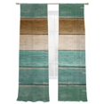 thumbnail image 2 of Sheer Curtains 96 Inches Long 2 Panels, Vintage Plank Turquoise Brown Rod Pocket Curtain Voile Draperies, Farmhouse Wood Grain Light Filtering Window Treatment for Living Room Kitchen Bedroom, 2 of 8