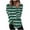 Army Green, variant on Casual Long Sleeve Striped Tops for Women Crewneck Colorblock Tunic Tops Lightweight Thin Jumper with Side Split Orange M