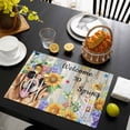 thumbnail image 3 of Spring Dog Placemats Set of 6, Retro Watercolor Botanical Floral Sunflower Placemats for Dining Table, Place Mats for Kitchen Tabletop, Waterproof Wipeable Dining Table Mats Set, 3 of 9