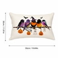 thumbnail image 3 of Lumbar Pillow Decorative Throw Pillows,Small Hand-Painted Outdoor Birds Pillowcases,Spring Summer Pillows Decorative Throw Cushion Covers Linen for Couch Sofa Teal C, 3 of 9