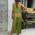 thumbnail image 4 of XuJwPNcy Two Piece Sets for Women Scoop Neck Sleeveless Tank Top with Wide Leg Pants Lounge Outfits with Pockets, 4 of 5