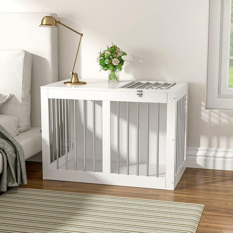 White pet crate end clearance table