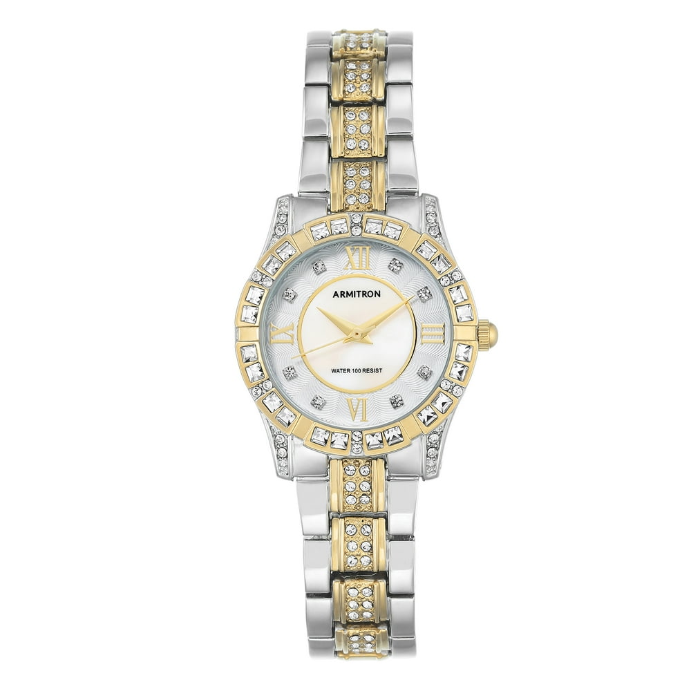 Armitron Armitron Women's Mother of Pearl Genuine Crystal Dress Watches