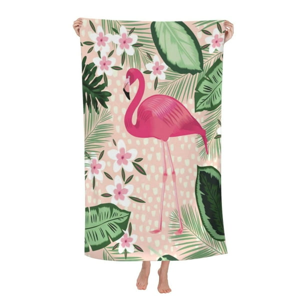 Toalla de playa COMFAR Flamingo de microfibra de secado rápido 76x152 cm