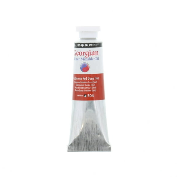 Daler-Rowney Georgian Water Mixable Oil, 37ml Tube, Cadmium Red Deep Hue