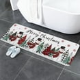 thumbnail image 5 of Merry Christma Kitchen Mat Rug 1 PCS Snowman Buffalo Xmas Tree White Runner Rug Anti-Fatigue Comfort Memory Foam Standing Mat Non-Slip Floor Door Mat for Bathroom Bedroom 18x47in, 5 of 6