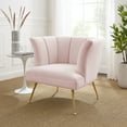 thumbnail image 2 of Armchair Accent Tufted Chair, Pink, Velvet, Modern Contemporary, Mid Century Living Hotel Lounge Cafe Lobby, 2 of 8