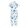 thumbnail image 6 of LOVZFMLL Pajama Sets for Women 2 Piece Floral Short Sleeve Tee Shirt and Capri Pants Lounge Sets Comfy Soft Sleepwear Loungewear, 6 of 7