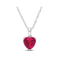 thumbnail image 1 of 2.84 Carat (ctw) Lab-Created Ruby Heart Solitaire Pendant Necklace in Sterling Silver with Chain, 1 of 5
