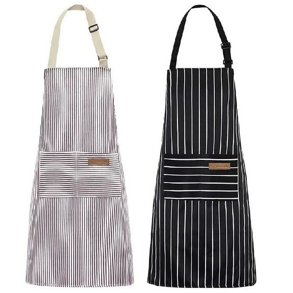 Xiaowjjj Kitchen Cooking Apron with Striped Pattern: Durable Stylish Home Use Easy To Clean Adjustable Straps Scarf Apron for Cooking Hairstylist Apron plus Size Workshop Apron for Men Apron with