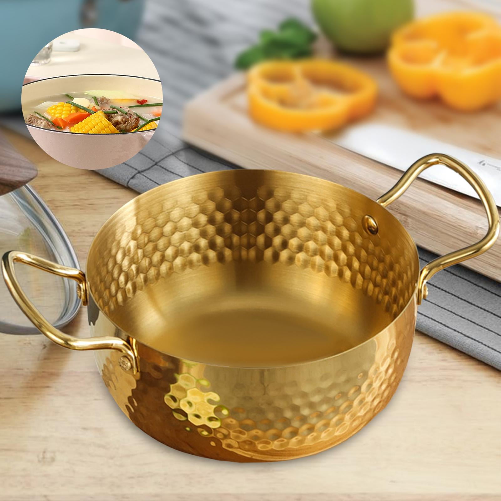 Korean Ramen Pot Korean Noodle Pot Portable Nonstick Stainless Steel Stockpot Instant Noodle Pots for Pasta Soup Home Outdoor 22cm
