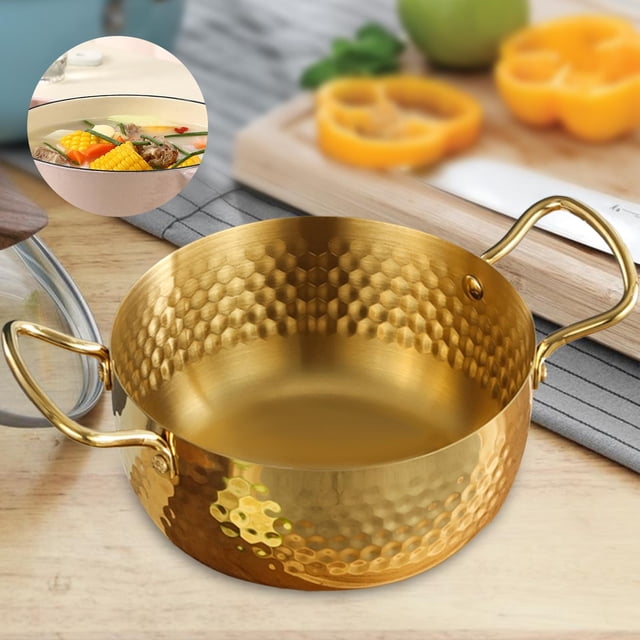 Olla de Ramen Macarena Olla de Fideos Coreana Antiadherente Portátil de Acero Inoxidable 22cm