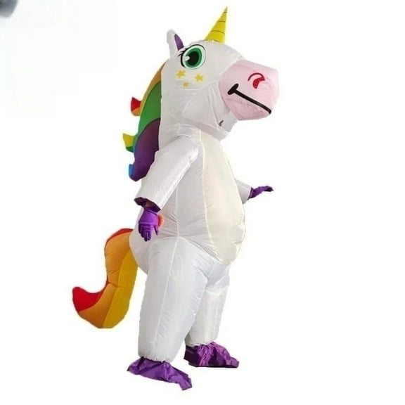 Cute Unicorn Inflatable Costume Suits Dress Mascot Christmas Party Cosplay Costumes for Man Woman Adult