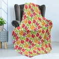 thumbnail image 4 of Rose Soft Flannel Fleece Blanket, Abstract Flowers with Lively Colored Petals and Green Leaves Botanical Summer Garden, Cozy Plush for Indoor and Outdoor Use, 70" x 90", Multicolor, by Ambesonne, 4 of 5