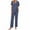 Blue, variant on Uaswgudfs Women's Pajamas Sets 2 piece Srtipe PJs Collared Casual Short Sleeve Sleepwear Comfy Pants Loungewear with Pocket 2025