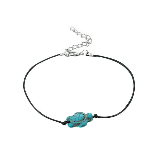 Cuerda de joyería de animales en forma de tortuga capa de moda tobillera tobillera