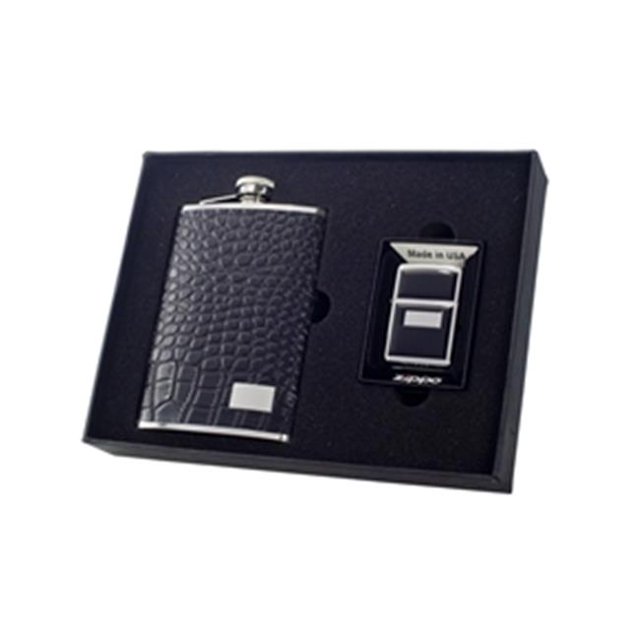 Visol VSET50-1184-355 Gator Flacon de 8 oz & Coffret Cadeau Zippo Plus Léger