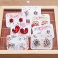thumbnail image 2 of 100pcs cute flower style earring paper package card DIY small stud earring card white kraft paper jewelry display card D 100card, 2 of 6