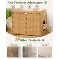 thumbnail image 3 of Cat Litter Box Enclosure Furniture, Handwoven Rattan Hidden Litter Box with Mat, Large Space Cat House with 2 S-Shaped Hooks 30.3 x 18.3 x 24.4 Inches, Indoor for Living Room Apartment Natural., 3 of 7