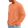 thumbnail image 4 of Dwellite Mens Long Sleeve Shirts Fashion Crew Neck T-Shirts Classic Basic Casual Plain Soft Tee Shirts Saffron 2XL, 4 of 9