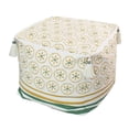 thumbnail image 1 of Cojín tipo puf con borlas decorativas informales para reposapiés, ideal para salón, dormitorio estilo granja. Verde, 1 of 9