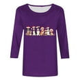 thumbnail image 3 of Christmas Shirt for Women Holiday Cute Dog Graphic Tee 3/4 Sleeve Crewnck Casual Top Xmas Outfit, 3 of 4