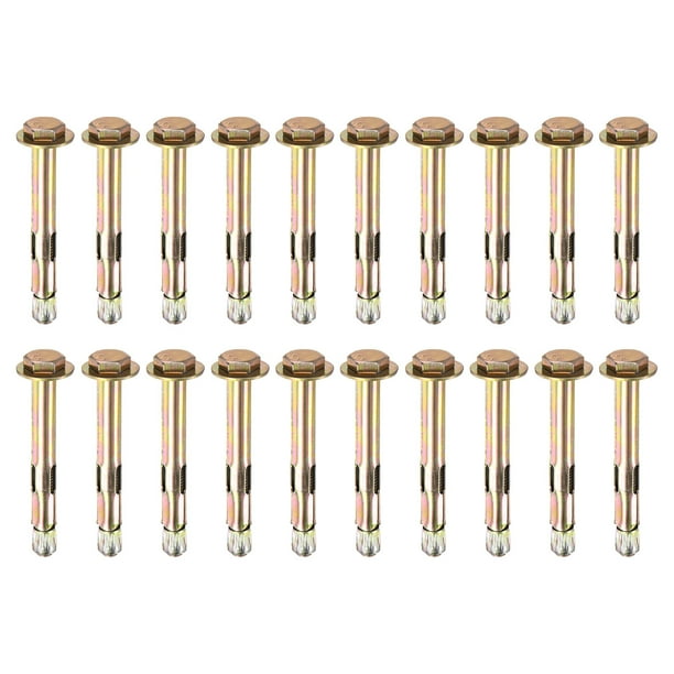 Uxcell 20-Pack M8 x 80mm Tornillos de expansión hexagonales externos de acero galvanizado de hierro-carbono para concreto