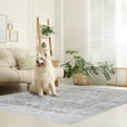 thumbnail image 4 of Machine Washable Area Rug Non Slip Backing & Ultra-Thin & Stain Resistant & Eco Friendly & Family and Pet Friendly - Himalayas Vintage&Modern Floral Traditional Abstract Beige & Creme Design, 4 of 5