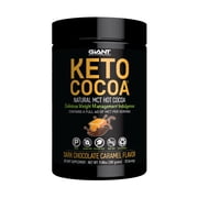 Giant Sports Keto Cocoa Sugar-Free Hot Cocoa with MCTs, Dark Chocolate Caramel Flavor, 20 Servings