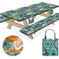 thumbnail image 1 of Funda de mesa de pícnic MemKiya de 8 pies con fundas para bancos, impermeable, 1 of 6