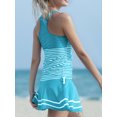 thumbnail image 3 of Summer Mae Women's Tankini Top Bathing Suits Striped Vintage Swim Dress, 3 of 7