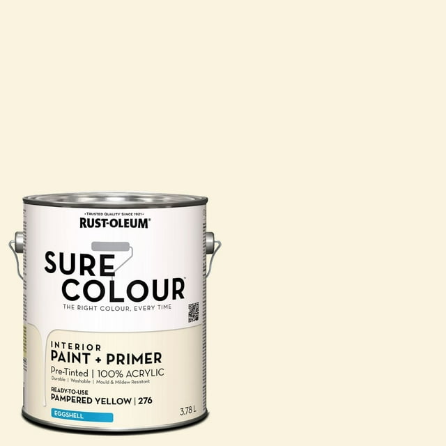 Rust-Oleum Sure Colour™ Paint + Primer, Interior Eggshell, Pampered Yellow 3.78 L