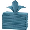thumbnail image 1 of Manteles redondos con textura de lino de 60 pulgadas, impermeables, de lino sólido de primera calidad, a prueba de derrames, con apariencia de lino, para mesa de fiesta, con tela extrasuave y gruesa, sin arrugas, SageStorm Blue, 12 servilletas de 18.0 x 18.0 in, 1 of 5