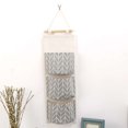thumbnail image 3 of Kearding Bolsa de almacenamiento organizadora para colgar en la pared de 3 rejillas que contiene juguetes bolsa de bolsillo de decoración 2019 Almacenamiento y organización del hogar gris Kearding JJ13863-03, 3 of 3