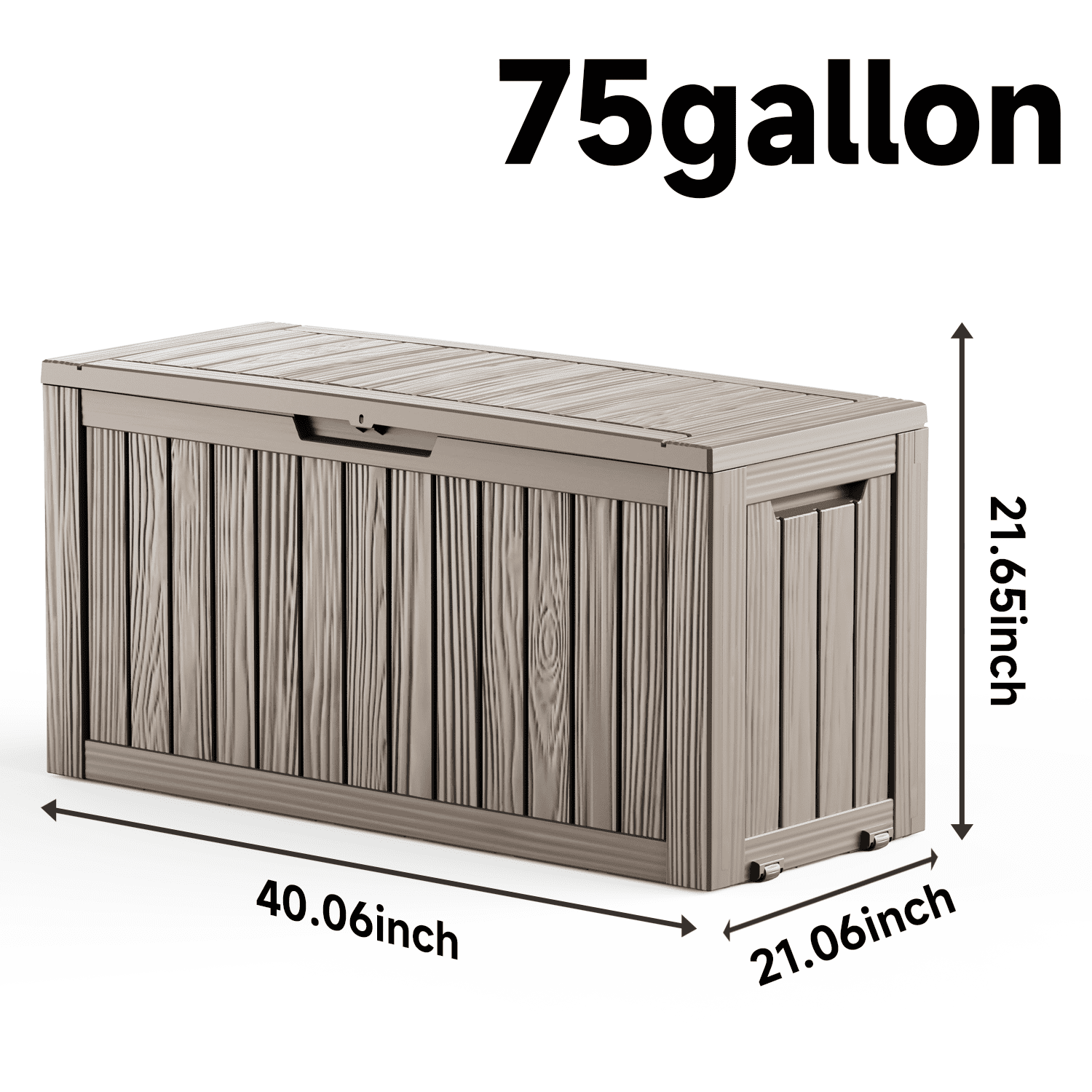MAYEERTY 80 Gallon Outdoor Deck Box, Large Capacity Storage Box for Patio Furniture Cushions, Pillow with Wheels, Light Brown