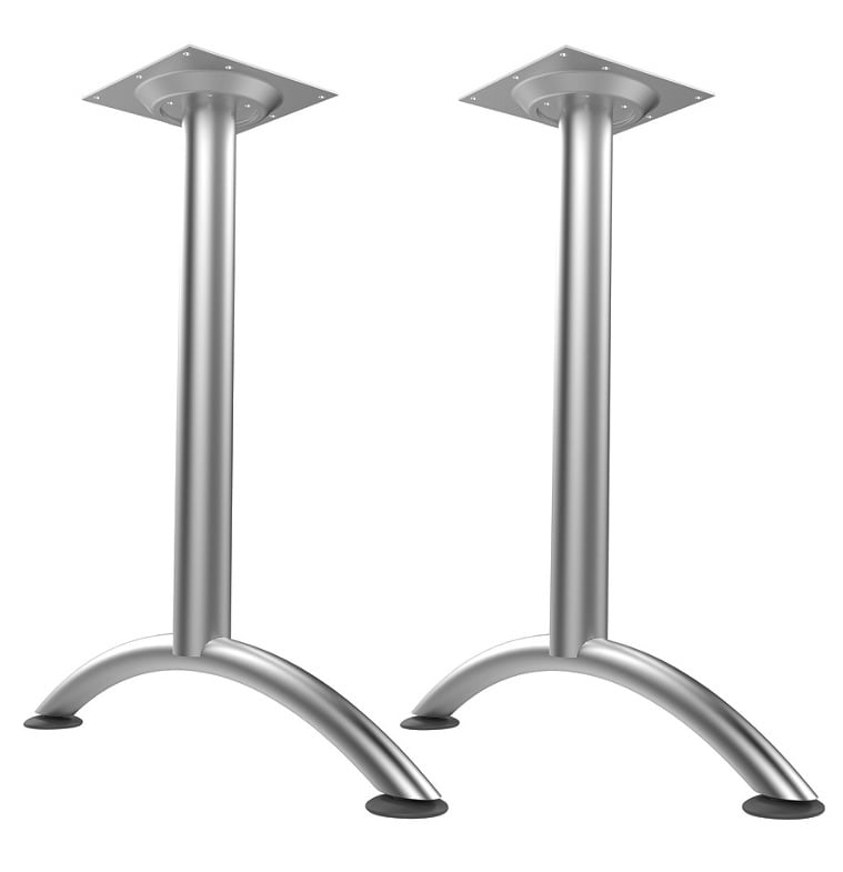 WorkPro Flex Collection Steel Arc Legs, Fixed Height, Silver, Set Of 2