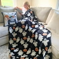 thumbnail image 6 of Halloween Throw Blanket - Flannel Ghost Pumpkin Bed Cover Seasonal Decor Gift for Horror Movie Fans Cozy Accent(A), 6 of 8