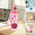 thumbnail image 1 of TidBay 710ML Water Cup with Straws Food-Grade Leak-Proof Lid Magic Color Changing Drop-Resistant Drinking Mug Halloween Gift for Family Friends, 1 of 7