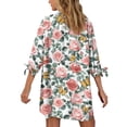 thumbnail image 4 of SCRAWLGOD Floral Butterfly 3/4 Sleeve Cardigan Shirt for Women Plus Size Cardigan for Women S Women's Blouses & Button Up Shirts Aesthetic Button Down Shirts, 4 of 7