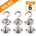 thumbnail image 1 of Ganchos Magnéticos Fuertes Diámetro De Acero Inoxidable 32 Mm Gancho Magnético Para Colgar De Neodimio De Servicio Pesado Para Refrigerador 6 Paquetes Gancho De Magnetismo Súper Fuerte De 80 Lb Yuarrent HA022696-00, 1 of 6